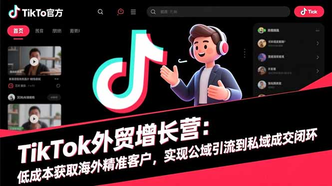 TikTok外贸增长营:低成本获取海外精准客户,实现公域引流到私域成交闭环-摇钱树